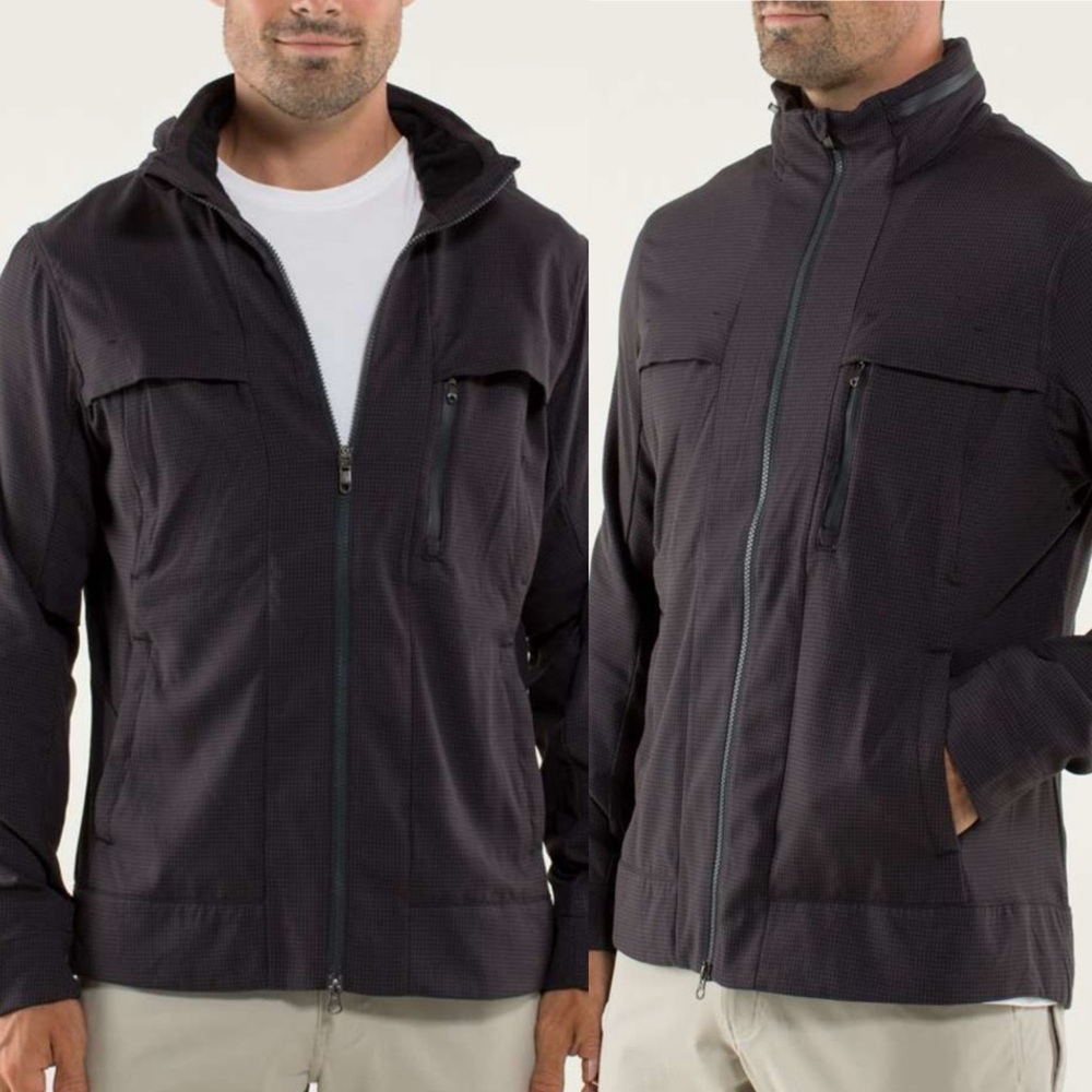 Lululemon Relay Jacket Men’s Large L Houndstooth Swift Mojave Packable Hood‎